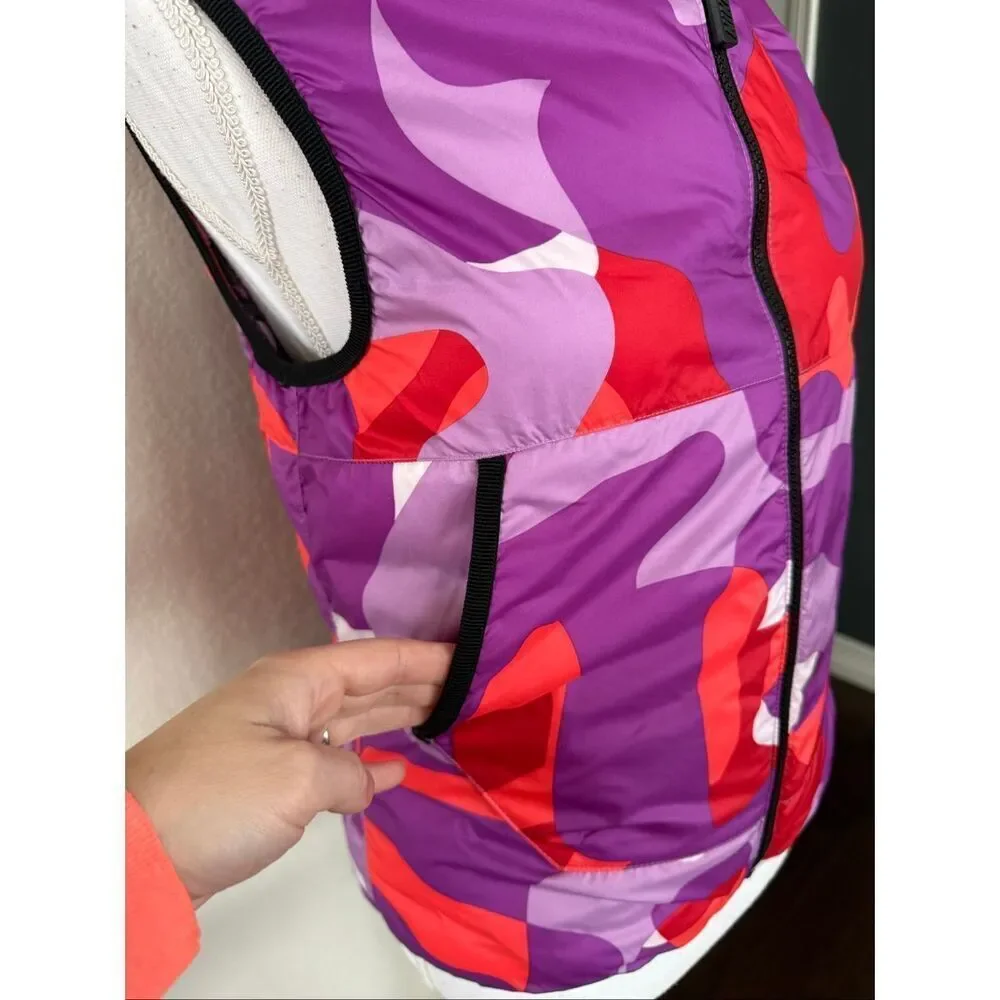 NEW Nike Girls Large Reversible Purple Polka Dot Orange Puffer Vest